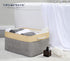 TheWarmHome Large Baskets for Storage Rectangular Basket Decorative Basket Fabric Storage Bin Brown Storage Basket Shoes Basket Towel Basket Cloth Baskets Blanket Storage(Gold&Grey,Large-1 Pack 17.7×13.7×9.8inch)