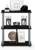 Furinno Turn-S-Tube 3-Tier Compact Multipurpose Shelf Display Rack with Square Tube, Black/Grey