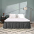 RIMELA Bed Skirt Wrap Around Elastic Dust Ruffles Solid Color Wrinkle and Fade Resistant with Adjustable Elastic Belt Easy to Install Dark Gray for Queen Size 18 Inch Drop