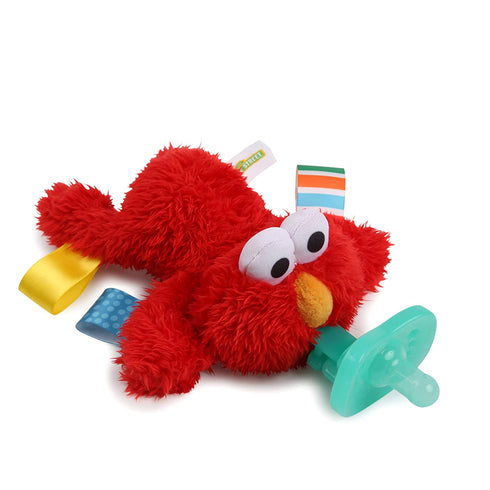 Bright Starts Sesame Street Cozy Coo Soothing BPA-Free Pacifier with Plush Toy - Elmo, Ages Newborn + , Green , 4.42x2.04x4.17 Inch (Pack of 1)