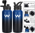 WEREWOLVES 32 oz Insulated Water Bottle With 3pcs Handles & Straw Lid & Spout Lid,Reusable Wide Mouth Vacuum Stainless Steel Water Bottle for Adults