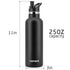 TOPOKO 25oz Hydro Double Wall Flask Stainless Steel Water Bottle, Bite Valve Top, Vacuum Insulated, Sweat Proof, Leak Proof Sports Thermos. Standard Mouth 25oz, BPA-Free, Keep Cold 24 Hours (Black)