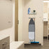 TJ.MOREE Ironing Board Hanger Wall Mount - Laundry Room Decor Iron and Ironing Board Holder, Metal Wall Mount with Large Storage Blue Wooden Base Basket and Removable Hooks (Turquoise)