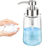 GLUBEE Glass Foaming Soap Dispenser, Thick Glass Soap Dispenser with Rust Proof Stainless Steel Pump, Clear Foam Soap Dispenser with Wide Opening for Kitchen and Bathroom?15 Oz?