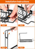 Sponge Holder for Kitchen Sink, Telescopic Sink Storage Rack, SUS304 Stainless Kitchen Sink Organizer, Rust Proof Water Proof, Larger Sink Brush Holder, No Drilling,Black