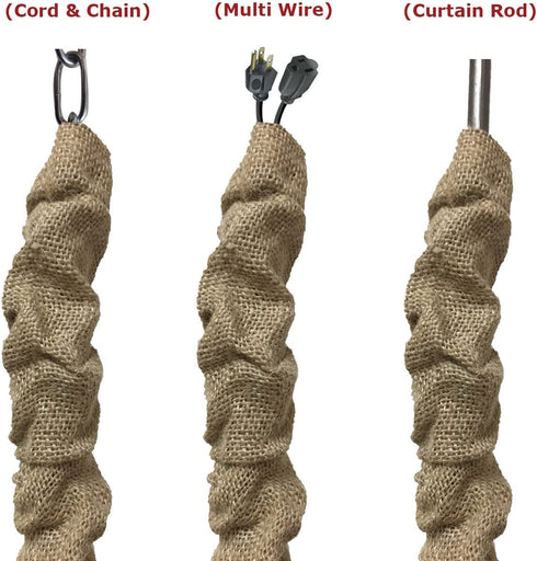 Royal Designs, Inc. CC-19-BL Burlap Cord & Chain Cover 4' Burlap Material Touch Fastener, Burlap