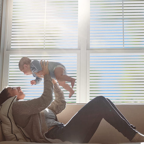 Coavas Window Privacy Film Blinds Frosted Glass Film Sun UV Blocking Static Clings Non-Adhesive Heat Control Home Office Decorative Stickers Bathroom Door Covering(17.5 x 118.1 Inch, Pure)