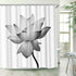 ArtBones Lotus Shower Curtain White Waterlily Elegant Flower Bathroom Shower Curtain Cloth Fabric with Hooks 72x72inch Black White (White Lotus)