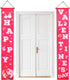 Boao 2 Pieces Valentine's Day Banners Valentine Door Porch Signs Hanging Heart Streamers Pink Valentine's Day Wall Decoration Party Supplies for Valentine's Day Indoor Outdoor Use