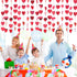 90 Hearts Valentines Day Heart Banner Felt Red Heart Shape Hanging String Garland Party Decor Valentines Day Decorations for Wedding Anniversary Birthday Home Valentines Party Supplies(15 Pcs)