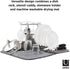 Umbra Udry Rack and Microfiber Dish Drying Mat-Space-Saving Lightweight Design Folds Up for Easy Storage, Standard w, Charcoal