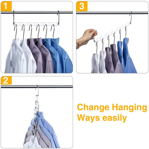 HOUSE DAY Magic Hangers Space Saving Hangers for Clothes Hangers Space Saving Wardrobe Clothing Hanger Organizer Closet Space Saver Hangers (12 Pack)