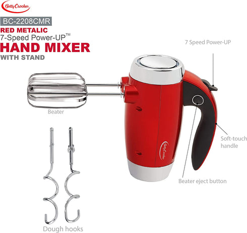 Betty Crocker 7-Speed Power Hand mixer, Red