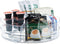 Empaxum Clear Lazy Susan Organizer with 5 Removable Bins 10.6" Plastic Lazy Susan Turntable for Cabinet Rotating Snack Organizer Divided Spinning Storage for Kitchen, Pantry, Countertop, Bathroom