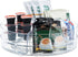 Empaxum Clear Lazy Susan Organizer with 5 Removable Bins 10.6" Plastic Lazy Susan Turntable for Cabinet Rotating Snack Organizer Divided Spinning Storage for Kitchen, Pantry, Countertop, Bathroom