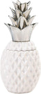 Porcelain Silver Topped Pineapple Jar 5.5x5.5x12"