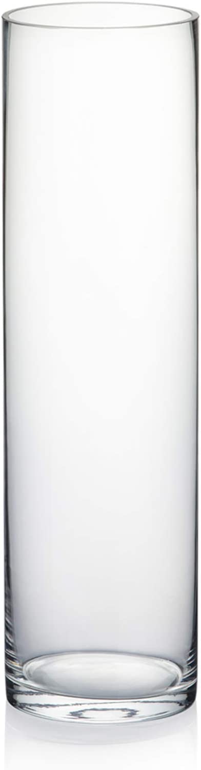 WGV Cylinder Vase, 4" W x 14" H, Floral Container, Flower Vase, Glass Candle Holder Centerpiece Planter Terrarium for Wedding Center Pieces, Home Accent Decor, Clear, 1 Piece