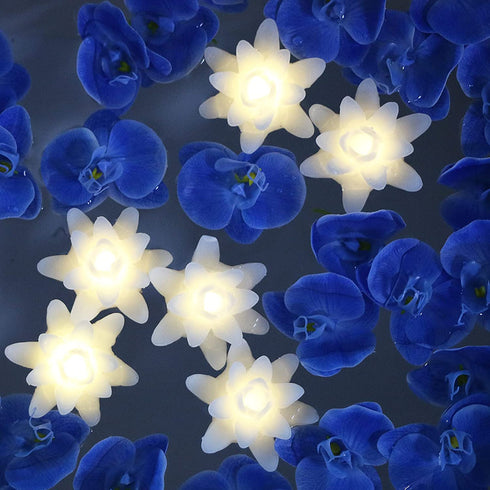 ARDUX LED Floating Flower Candles - Flameless Lily Tea Light Candles Wax Waterproof Candles Battery Powered for Wedding Party Centerpiece Pool Decoration