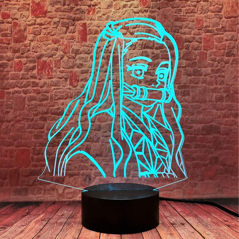 Kamado Nezuko 3D Illusion Demon Slayer Merch Night Light LED Anime Lamp 16 Colors Remote Control Room Decor