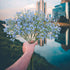 BOMAROLAN Artificial Baby Breath Flowers Fake Gypsophila Bouquets 12 Pcs Fake Real Touch Flowers for Wedding Decor DIY Home Party?Blue?