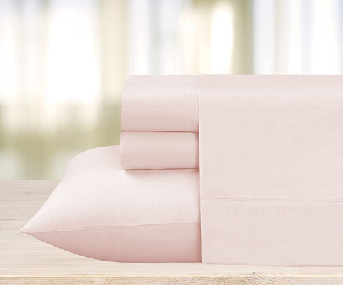 Cathay Home Home Essentials Ultra Soft Hypoallergenic Wrinkle Resistant Double Brushed Microfiber Sheet Set, Blush, Queen (108145-1800-BLH-Q)