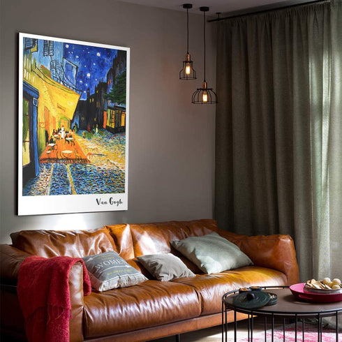 Walldekor Famous Impressionism Artwork by Van Gogh, Cafe Terrace at Night, Unframed, Poster Wall Art Print for Home Decor Wall Decor(16x24 Inch)