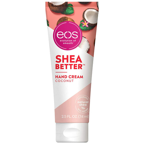 eos Shea Better Hand Cream - Coconut, Natural Shea Butter Hand Lotion and Skin Care, 24 Hour Hydration with Shea Butter & Oil, 2.5 oz
