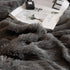 XeGe Faux Fur Throw Pillow Cases Plush Shaggy Ultra Soft Pillow Cover Fluffy Crystal Velvet Decorative Pillowcases Zipper Closure,Set of 2(Standard, Dark Gray)