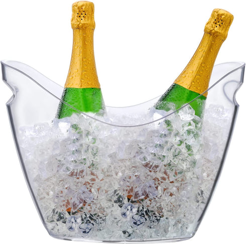 asika Ice Bucket Wine Bucket?Clear Acrylic 3.5 Liter Plastic Tub for Drinks and Parties, Food Grade, Perfect for Wine, Champagne or Beer Bottles