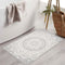 Uphome Small Boho Bathroom Rugs 18" x 25" Grey Mandala Bath Mat with Pom Pom Fringe Cute Farmhouse Bohemian Bath Rug Soft Non-Slip Washable Shower Mat for Bathtub Sink Powder Room