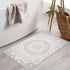 Uphome Small Boho Bathroom Rugs 18" x 25" Grey Mandala Bath Mat with Pom Pom Fringe Cute Farmhouse Bohemian Bath Rug Soft Non-Slip Washable Shower Mat for Bathtub Sink Powder Room