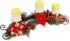Prsildan 26 Inch Christmas Centerpiece Candle Holders Set, Christmas Tabletop Poinsettia Centerpiece with 3 Flameless Candles, Pinecones, Red Berries, Holiday Decorations for Table Mantel Xmas Party