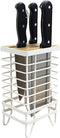 VANRA Metal Steel Knife Block Holder Kitchen Knife Storage Organizer Stand without Knives 8-Slot (White)