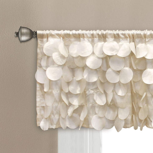 Lush Décor Gigi Valance, 14" x 70", Ivory