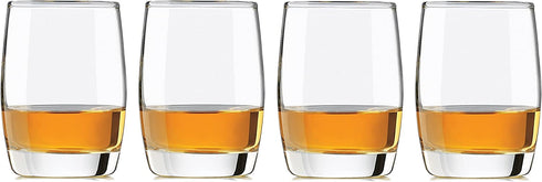 Circleware Heavy Base Scotch Whiskey Glass Drinking Glasses, Set of 4, Entertainment Dinnerware Glassware for Water, Juice, Beer & Bar Liquor Dining Decor Beverage Cups Gifts, 12 oz, Glen Rocks