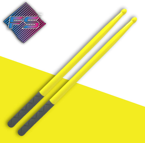 FITSTIX Drumsticks for Fitness & Aerobic? Workout Classes, Drum Sticks, Strong and Light Weight design make a fun addition to any exercise routine or class. (YELLOW + FITGRIPS)