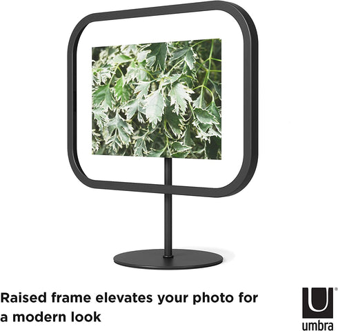 Umbra Infinity Picture Frame, Floating Photo Display for Desk or Wall, 5x7, Black