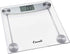 Escali E184 Extra Large Clear Glass Bathroom Body Scale, Traditional Square Sleek Design, LCD Digital Display, 400lb Capacity, Clear, 11.8 x 11.8 x 1 in
