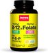 Jarrow Formulas Extra Strength Methyl B-12 & Methyl Folate-100 Chewable Tablet, Lemon Flavored-Bioactive Vitamin B12 & B9-Cellular Energy & Cardiovascular Support- Non-GMO & Gluten Free