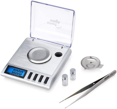 Smart Weigh GEM20- 20g x 0.001 Grams, High Precision Digital Milligram Jewelry Scale, Reloading, Jewelry and Gems Scale, Calibration Weights and Tweezers Included