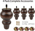 Couch Legs 6 inch Wood bun Furniture feet Set of 4 for Sofa Armchair Ottoman Coffee Table etc with Screw Install kit (6 inch bun Legs)