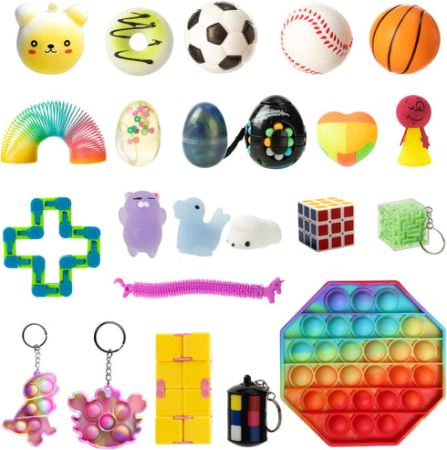 JOYIN 2021 Christmas Advent Calendar Pop-On-It Advent Calendar Pop Bubble Fidget Toy Assorted Toy with Puzzle Slime Squishy Stress Relief Toy Christmas 24 Days Countdown Calendar