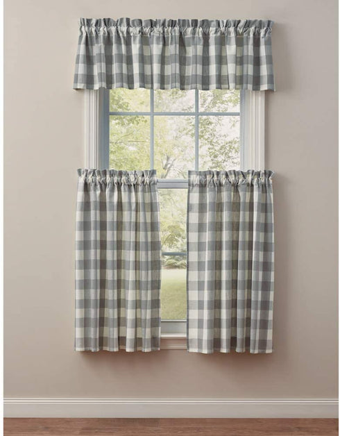 Park Designs Buffalo Check Unlined Valance 14" L - Dove