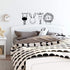 Set of 4 Vinyl Wall Art Decal - Zebra Rabbit Giraffe Lion - 17" x 44" - Cute Modern Design for Animal Lovers Home Apartment Bedroom Window Playroom Classroom Nursery Indoor Decoration (Black)