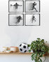 Football Wall Decor Art Prints - Particle Silhouette Set of 4 (8x10) Poster Photos - Man Cave, Bedroom Decor