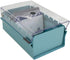 Acrimet Index Business Card Size File Holder Organizer Metal Base Heavy Duty (AZ Index Cards and Divider Included) (Green Color with Clear Crystal Plastic Lid Cover)
