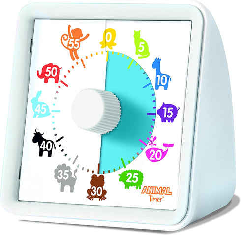 Animal Visual Timer and Color Timer for Kids, Preschoolers & Toddlers - Silent Classroom and Home 60-Minute Countdown Clock, Time Management Tool (Animal Timer)