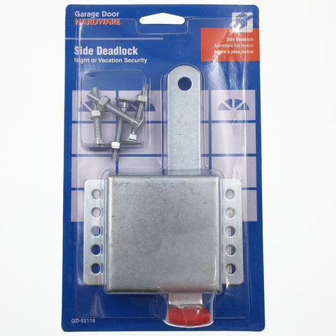 PRIME-LINE GD 52118 Inside Deadlock Heavy Duty Galvanized Housing, Fits Most Garage Doors for Extra Protection as a Security Lock-7/8 x 1/8", Steel