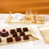 I00000 6 Pack Gold Glitter Plastic Serving Tray, 15" x 10" Crooked Food Trays, Clear Disposable Serving Platter for Parties, Weddings