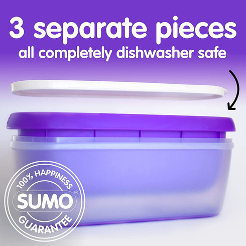 SUMO Ice Cream Containers for Homemade Ice Cream - 2.5 Quart Jumbo Size, Reusable Storage Tubs with Lids (1 Container, Purple)